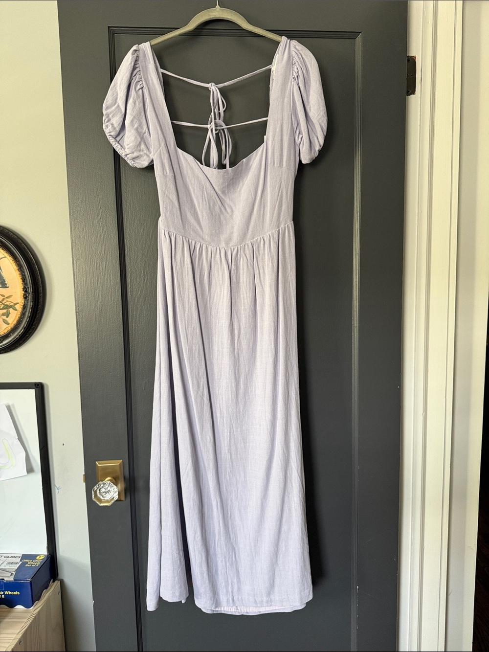 August open back dress in morning glory